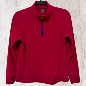Eddie Bauer Women’s Quarter Zip Fleece Pullover Magenta Pink Size M